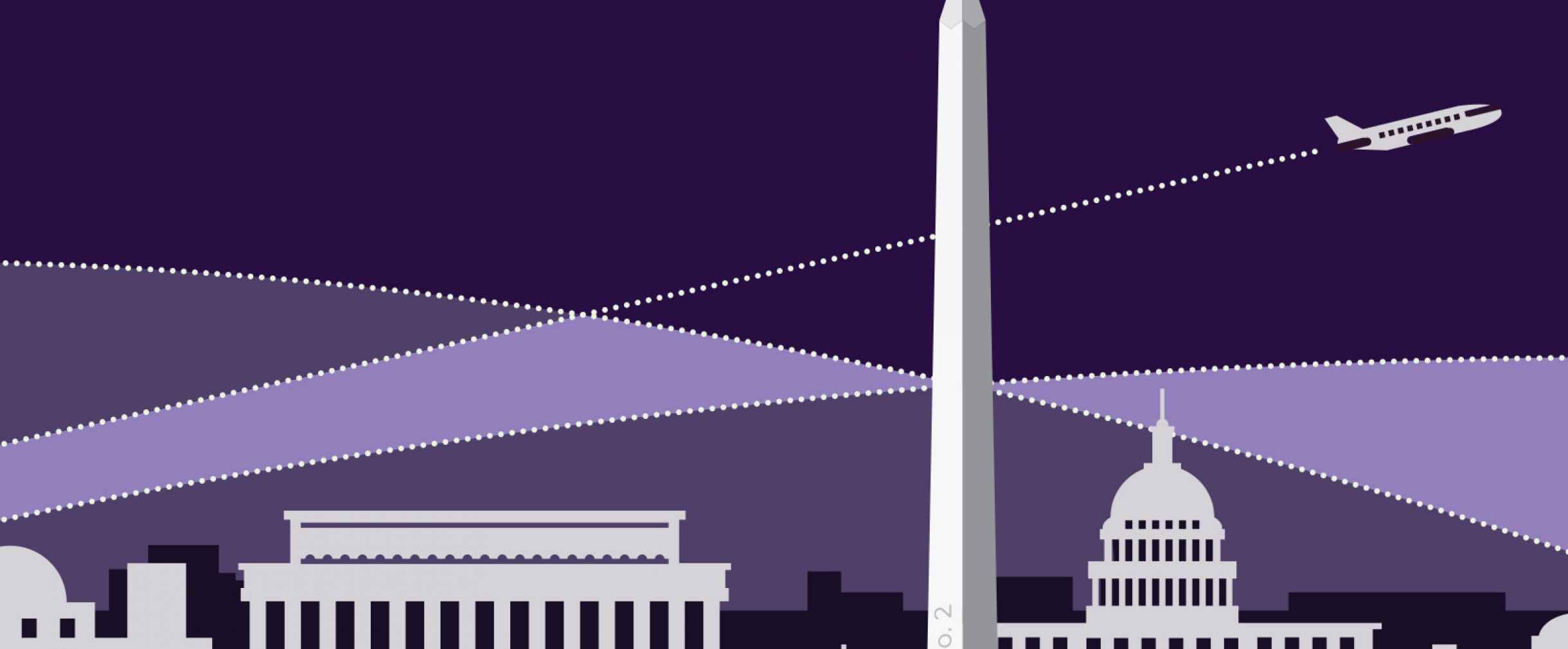 Digital drawing of Washington DC landmarks