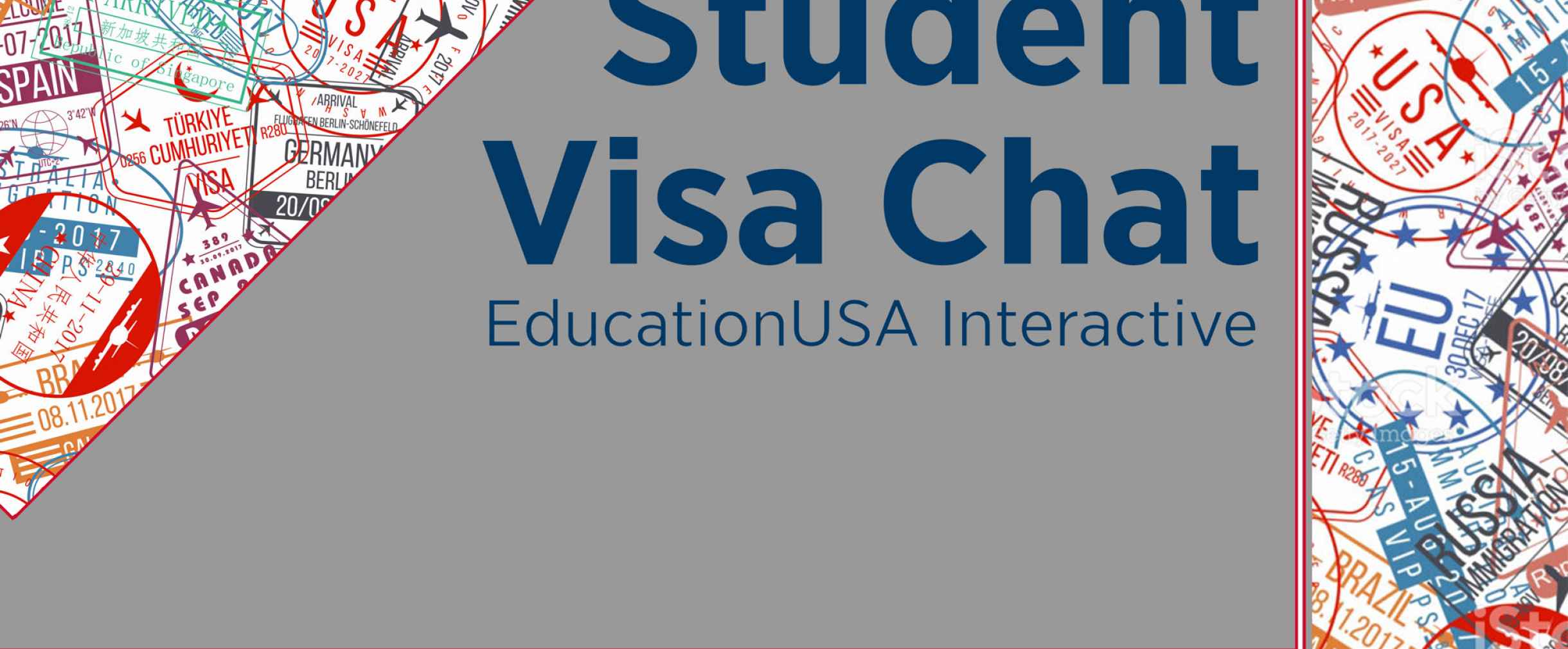 Flyer graphic with title "Student Visa Chat"