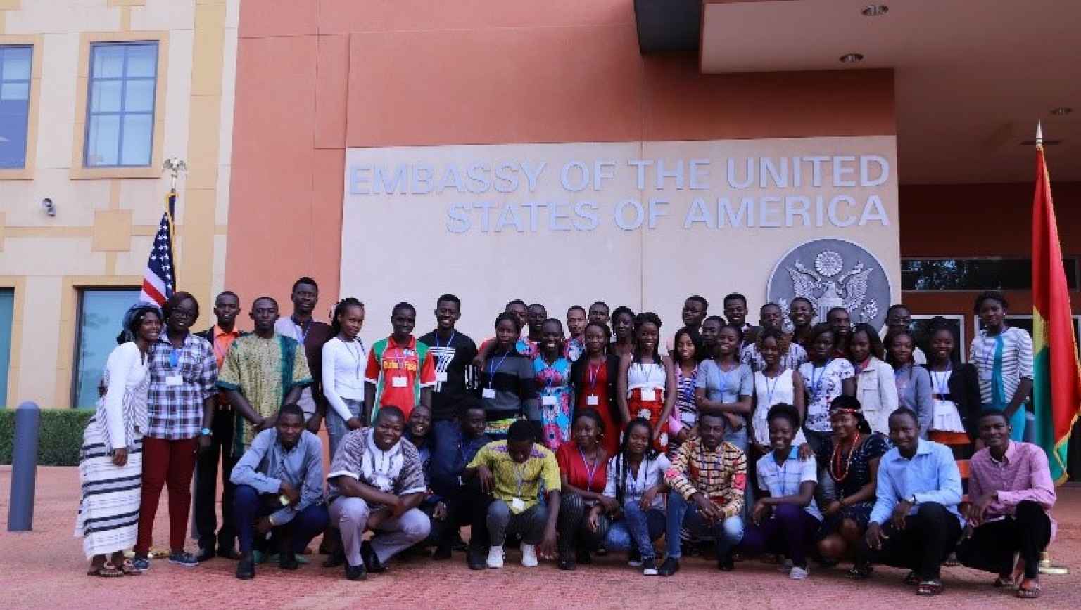 Boot camp number 2 students proudly standing in front of the US embassy Gate.