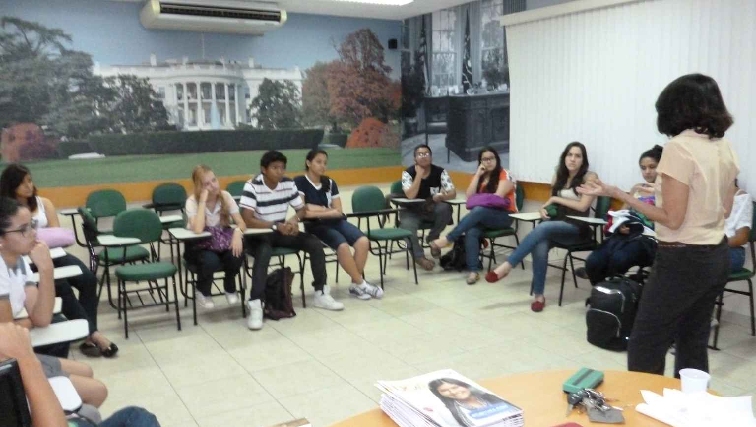 International students group session at Host Institution at ICBEU - Manaus