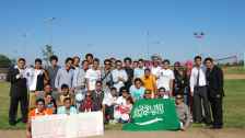 International students and faculty celebrating Eid