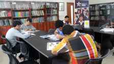 International students in EducationUSA library study room