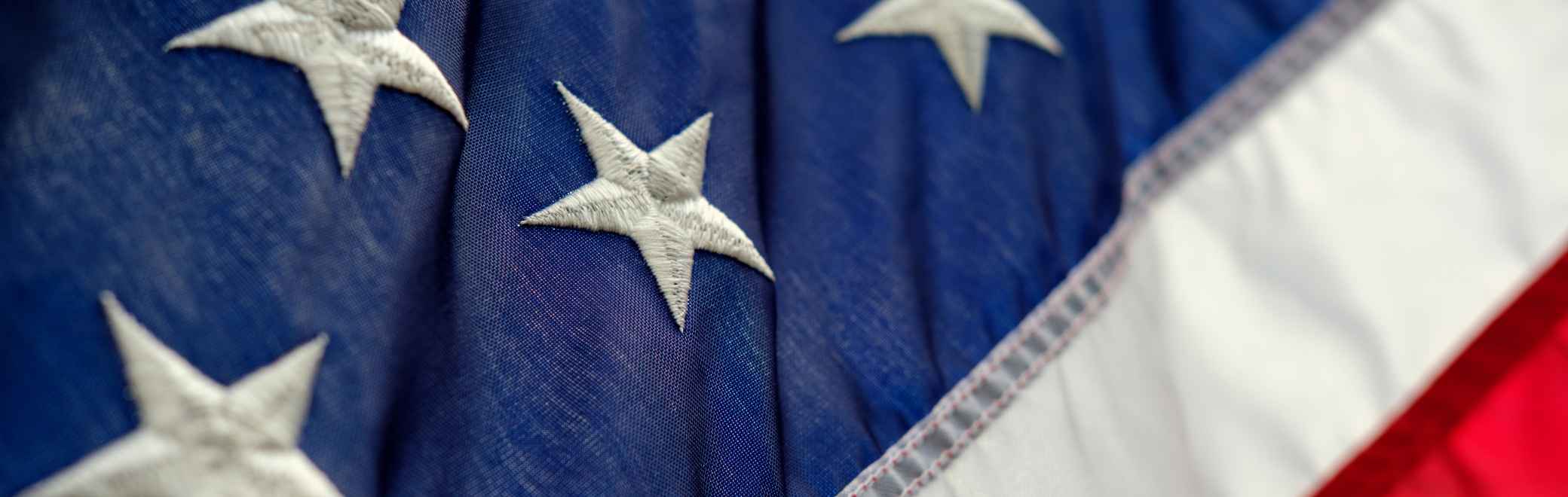 Extreme close-up of American flag