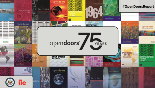 Open Doors Cover Image of abstract bird wing in green and jewel tones.